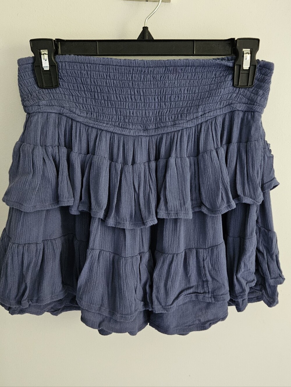 Hollister Ultra High Rise Blue Tiered Ruffle Mini Skirt